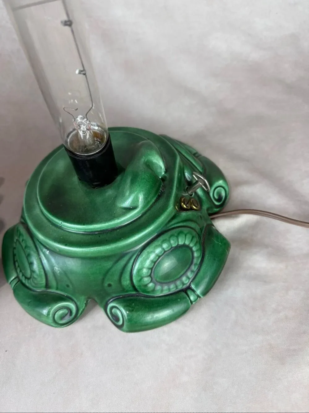 Vintage Atlantic Mold Ceramic Christmas Tree 18” 1979 Music Box Base Works READ
